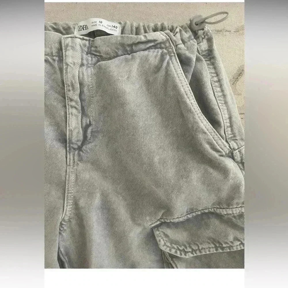 Zara Parachute Cargo Jeans Size 9 - Picture 3 of 10